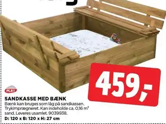 jem & fix SANDKASSE MED BÆNK tilbud