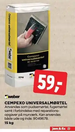 jem & fix CEMPEXO UNIVERSALMØRTEL tilbud