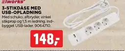 jem & fix 3-STIKDÅSE MED USB-OPLADNING tilbud