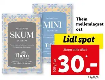 Lidl Them Mellemlagret Ost 500 g tilbud