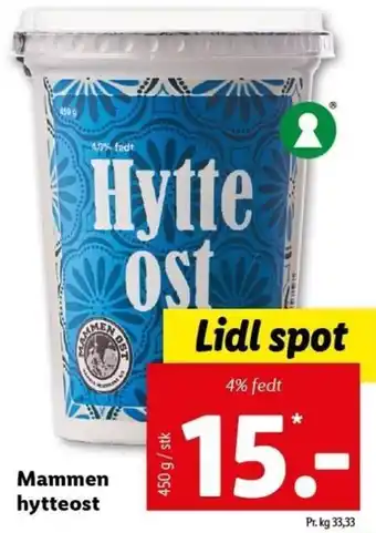 Lidl Mammen Hytteost 450 g tilbud