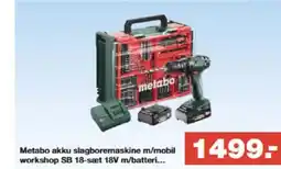 Bauhaus Metabo akku workshop SB 18-sæt 18V m/batteri... tilbud