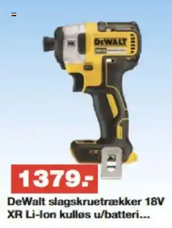 Bauhaus DeWalt slagskruetrækker 18V XR Li-Ion kulløs u/batteri... tilbud