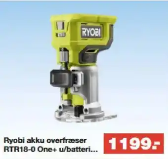 Bauhaus Ryobi akku overfræser RTR18-0 One+ u/batteri... tilbud