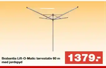 Bauhaus Brabantia Lift-O-Matic tørrestativ 60 m tilbud