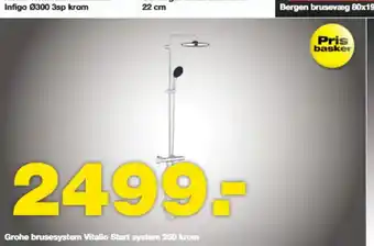 Bauhaus Grohe brusesystem Vitalio Start system 250 krom tilbud