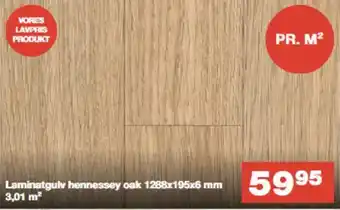 Bauhaus Laminatgulv hennessey oak 1288x195x6 mm 3,01 m² tilbud