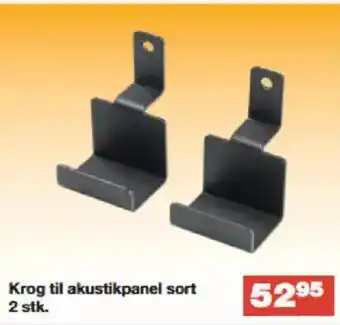 Bauhaus Krog til akustikpanel sort 2 stk. tilbud