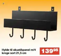 Bauhaus Hylde til akustikpanel m/4  Sort hylde til tilbud