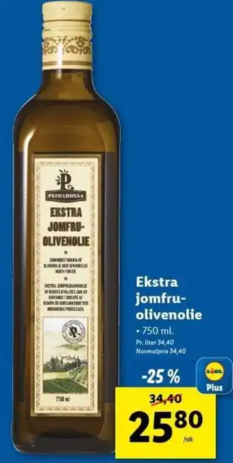Lidl Ekstra Jomfru Olivenolie 750 ml tilbud