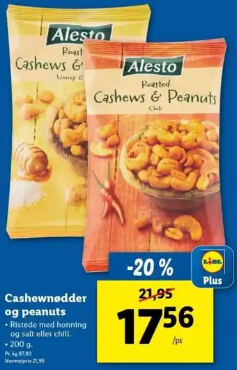 Lidl Cashewnødder Og Peanuts 200 g tilbud