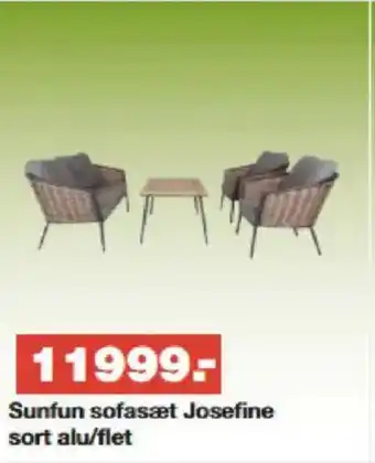 Bauhaus Sunfun sofasæt Josefine sort alu/flet tilbud