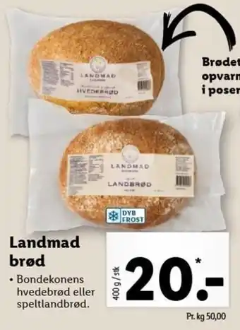 Lidl Landmad Brød 400 g tilbud