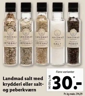 Lidl Landmad Salt Med Krydderi Eller Salt Og Peberkværn 140-250 g tilbud