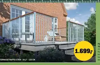 XL-BYG Terrassetrappe 4 trin-34,2'-120 cm tilbud