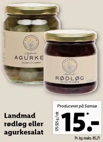 Lidl Landmad Rødløg Eller Agurkesalat 175-325 g tilbud
