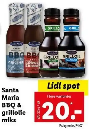 Lidl Santa Maria Bbq & Grillolie Miks 270-355 g tilbud