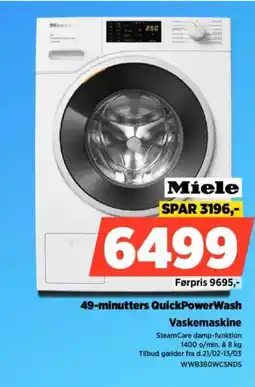 Power 49-minutters QuickPowerWash Vaskemaskine tilbud