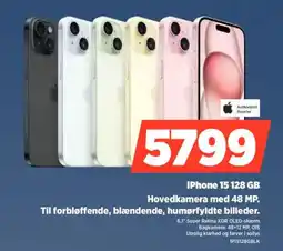 Power iPhone 15 128 GB Hovedkamera med 48 MP. tilbud