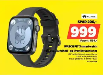 Power WATCH FIT 3 smartwatch Fitness-, sundhed- og livsstilsfunktioner tilbud