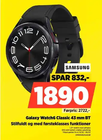 Power Galaxy Watch6 Classic 43 mm BT tilbud