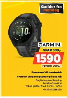 Power Forerunner 165 smartwatch Hvert trin bringer dig tættere på dine mål tilbud