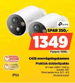 Power C425 overvågningskamera Praktisk dobbeltpakke tilbud