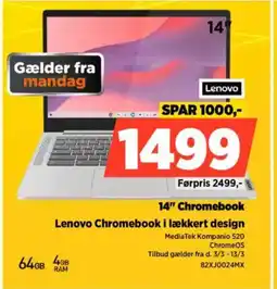 Power 14" Chromebook Lenovo Chromebook i lækkert design tilbud