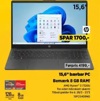 Power 15,6" bærbar PC Bemærk 8 GB RAM! tilbud