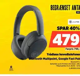 Power Trådløse hovedtelefoner Bluetooth Multipoint, Google Fast Pair SPAR 40% tilbud