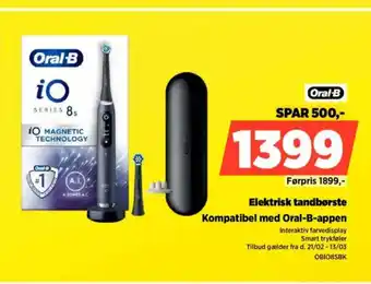 Power Elektrisk tandbørste Kompatibel med Oral-B-appen tilbud