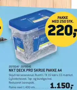 XL-BYG NKT DECK PRO SKRUE PAKKE A4 tilbud