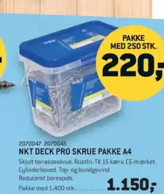 XL-BYG NKT DECK PRO SKRUE PAKKE A4 tilbud