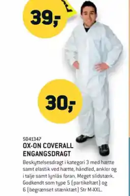 XL-BYG OX-ON COVERALL ENGANGSDRAGT tilbud