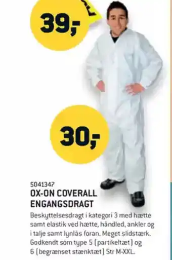 XL-BYG OX-ON COVERALL ENGANGSDRAGT tilbud