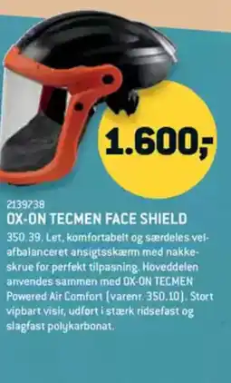 XL-BYG OX-ON TECMEN FACE SHIELD tilbud