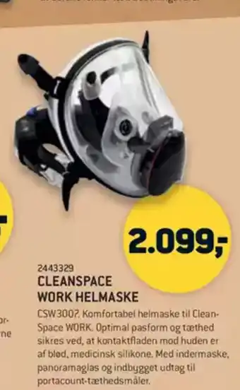 XL-BYG CLEANSPACE WORK HELMASKE tilbud