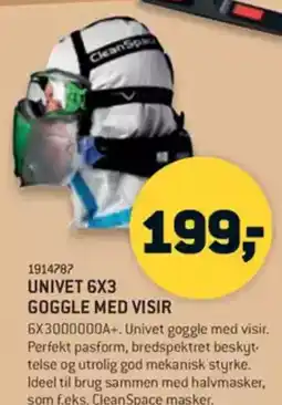 XL-BYG UNIVET 6X3 GOGGLE MED VISIR tilbud