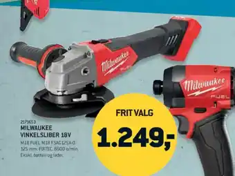 XL-BYG MILWAUKEE VINKELSLIBER 18V tilbud