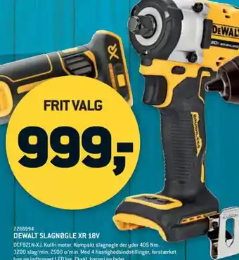 XL-BYG DEWALT SLAGNØGLE XR 18V tilbud