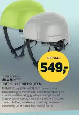 XL-BYG Milwaukee bolt sikkerhedshjelm tilbud