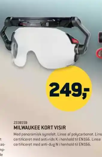 XL-BYG MILWAUKEE KORT VISIR tilbud