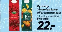 Bilka Rynkeby 16-serien juice eller Naturlig drik tilbud