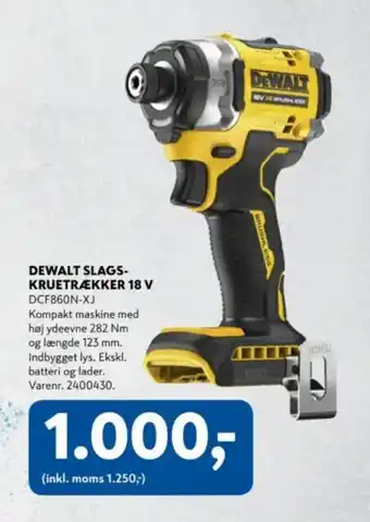 Davidsen Dewalt slags- kruetrækker 18 v tilbud