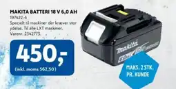 Davidsen Makita batteri 18 v 6,0 ah tilbud