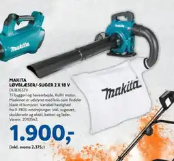 Davidsen Makita løvblæser/-suger 2 x 18 v tilbud