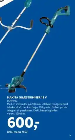 Davidsen Makita græstrimmer 18 v tilbud