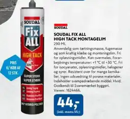 Davidsen Soudal fix all high tack montagelim tilbud