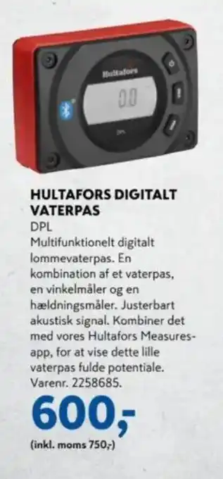 Davidsen Hultafors digitalt vaterpas tilbud