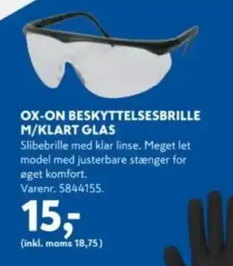 Davidsen Ox-on beskyttelsesbrille m/klart glas tilbud